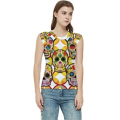 Sugar Skulls Women s Raglan Cap Sleeve Tee