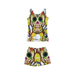 Sugar Skulls Kids  Boyleg Swimsuit