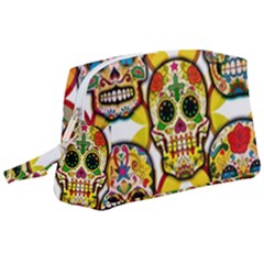 Sugar Skulls Wristlet Pouch Bag (Large)