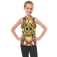 Sugar Skulls Kids  Sleeveless Polo Tee