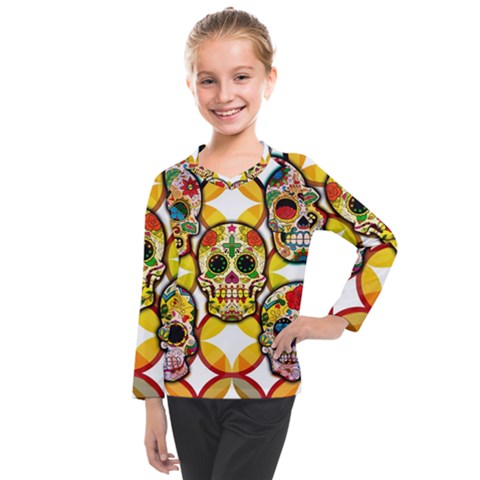 Sugar Skulls Kids  Long Mesh Tee by ExtraGoodSauce