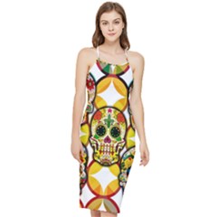 Sugar Skulls Bodycon Cross Back Summer Dress