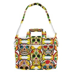 Sugar Skulls Macbook Pro Shoulder Laptop Bag  by ExtraGoodSauce