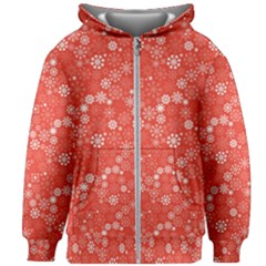 Christmas Snowflakes Kids  Zipper Hoodie Without Drawstring