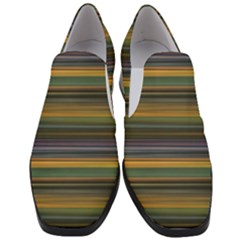 Multicolored Linear Abstract Print Women Slip On Heel Loafers by dflcprintsclothing