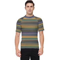 Multicolored Linear Abstract Print Men s Short Sleeve Rash Guard by dflcprintsclothing