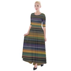Multicolored Linear Abstract Print Half Sleeves Maxi Dress by dflcprintsclothing