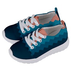 Flat Ocean Waves Palette Kids  Lightweight Sports Shoes by goljakoff