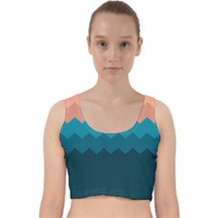 Flat Ocean Waves Palette Velvet Racer Back Crop Top by goljakoff