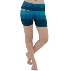 Flat Ocean Waves Palette Lightweight Velour Yoga Shorts by goljakoff