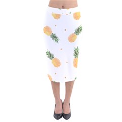 Pineapple Pattern Velvet Midi Pencil Skirt