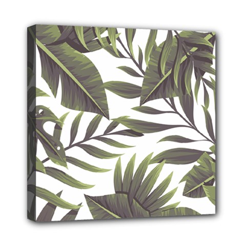Green Leaves Mini Canvas 8  X 8  (stretched) by goljakoff