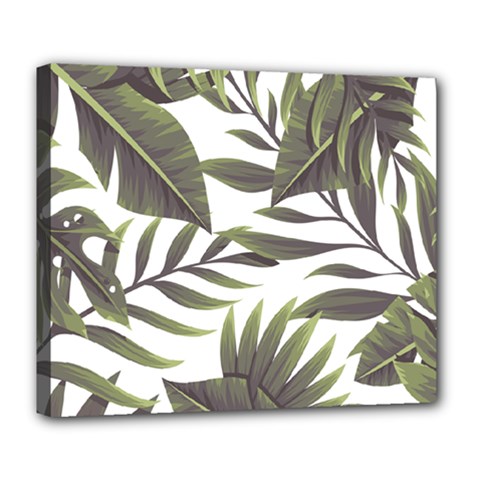 Green Leaves Deluxe Canvas 24  X 20  (stretched) by goljakoff