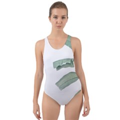 Banana Leaf Cut-out Back One Piece Swimsuit by goljakoff