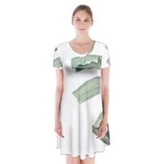 Banana Leaf Short Sleeve V-neck Flare Dress by goljakoff