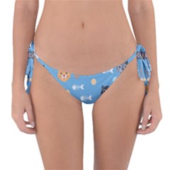 Cute Cat Pattern Reversible Bikini Bottom by ExtraGoodSauce