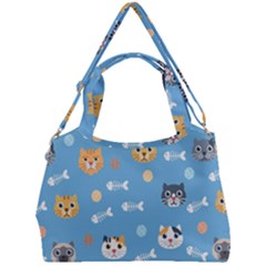 Cute Cat Pattern Double Compartment Shoulder Bag by ExtraGoodSauce