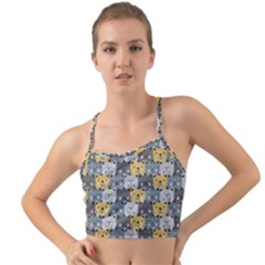 Cute Cat Pattern Mini Tank Bikini Top