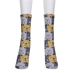 Cute Cat Pattern Men s Crew Socks by ExtraGoodSauce