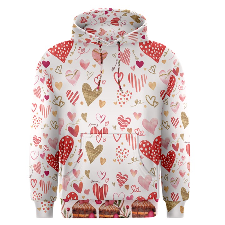 Beautiful Hearts Pattern Cute Cakes Valentine Men s Core Hoodie