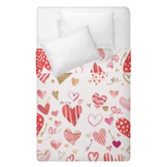 Beautiful Hearts Pattern Cute Cakes Valentine Duvet Cover Double Side (single Size) by designsbymallika