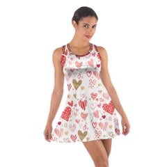 Beautiful Hearts Pattern Cute Cakes Valentine Cotton Racerback Dress by designsbymallika