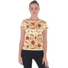 Ornamental Flowers Short Sleeve Sports Top  by Eskimos