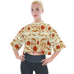 Ornamental Flowers Mock Neck Tee by Eskimos