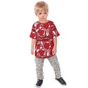 Red ethnic flowers Kids  Raglan Tee View1