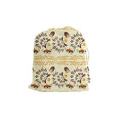 Decorative Flowers Drawstring Pouch (medium) by Eskimos