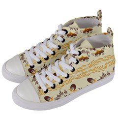 Decorative Flowers Women s Mid-top Canvas Sneakers by Eskimos