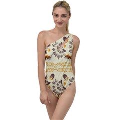 Decorative flowers To One Side Swimsuit