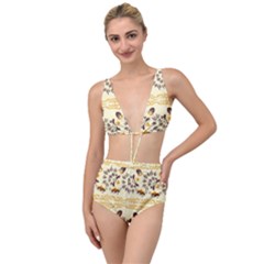 Decorative Flowers Tied Up Two Piece Swimsuit by Eskimos