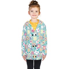 Floral Pattern Kids  Double Breasted Button Coat by ExtraGoodSauce