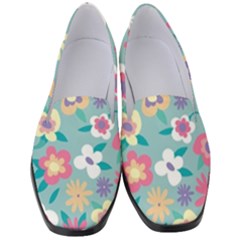 Floral Pattern Women s Classic Loafer Heels by ExtraGoodSauce