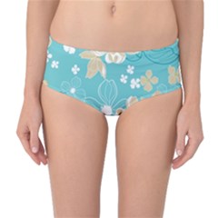 Floral Pattern Mid-waist Bikini Bottoms by ExtraGoodSauce