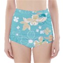 Floral Pattern High-Waisted Bikini Bottoms View1