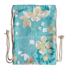 Floral Pattern Drawstring Bag (Large)