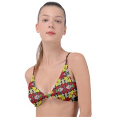 Leaves Pattern Knot Up Bikini Top