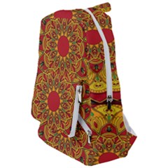 Mandela Flower Orange And Red Travelers  Backpack by ExtraGoodSauce