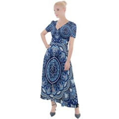 Mandela Flower Button Up Short Sleeve Maxi Dress by ExtraGoodSauce