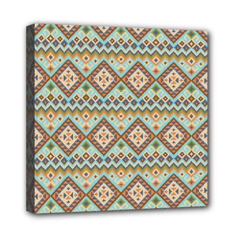 Native American Pattern Mini Canvas 8  X 8  (stretched) by ExtraGoodSauce