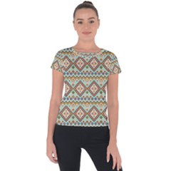 Native American Pattern Short Sleeve Sports Top  by ExtraGoodSauce