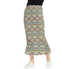 Native American Pattern Maxi Fishtail Chiffon Skirt by ExtraGoodSauce