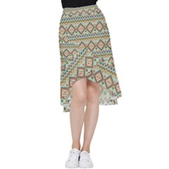 Native American Pattern Frill Hi Low Chiffon Skirt by ExtraGoodSauce