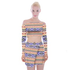 Native American Pattern Off Shoulder Top With Mini Skirt Set by ExtraGoodSauce