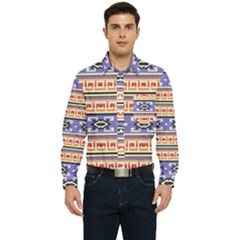 Native American Pattern Men s Long Sleeve Pocket Shirt  by ExtraGoodSauce