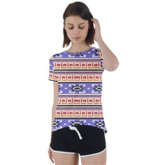 Native American Pattern Short Sleeve Foldover Tee by ExtraGoodSauce