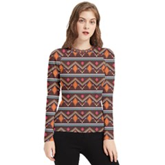 Native American Pattern Women s Long Sleeve Rash Guard by ExtraGoodSauce