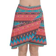 Native American Pattern Chiffon Wrap Front Skirt by ExtraGoodSauce